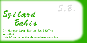 szilard bahis business card